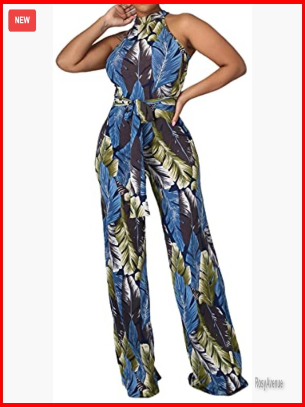 Elegant Long Straight Pant Floral Zipper Jumpsuit - Picture 2 of 4